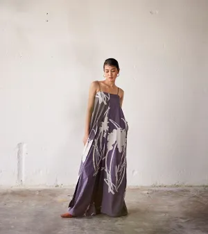 Summer Jumpsuit Cotton Pleat-Cool Grey-Fashion Edit Indian Summer-KW788-Khara Kapas