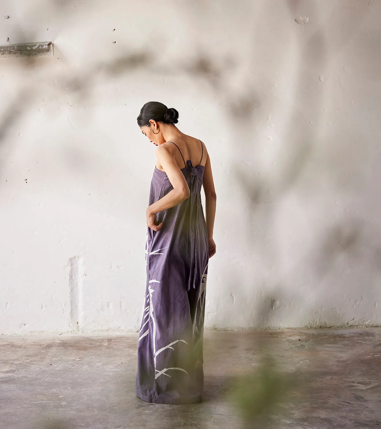Summer Jumpsuit Cotton Pleat-Cool Grey-Fashion Edit Indian Summer-KW788-Khara Kapas