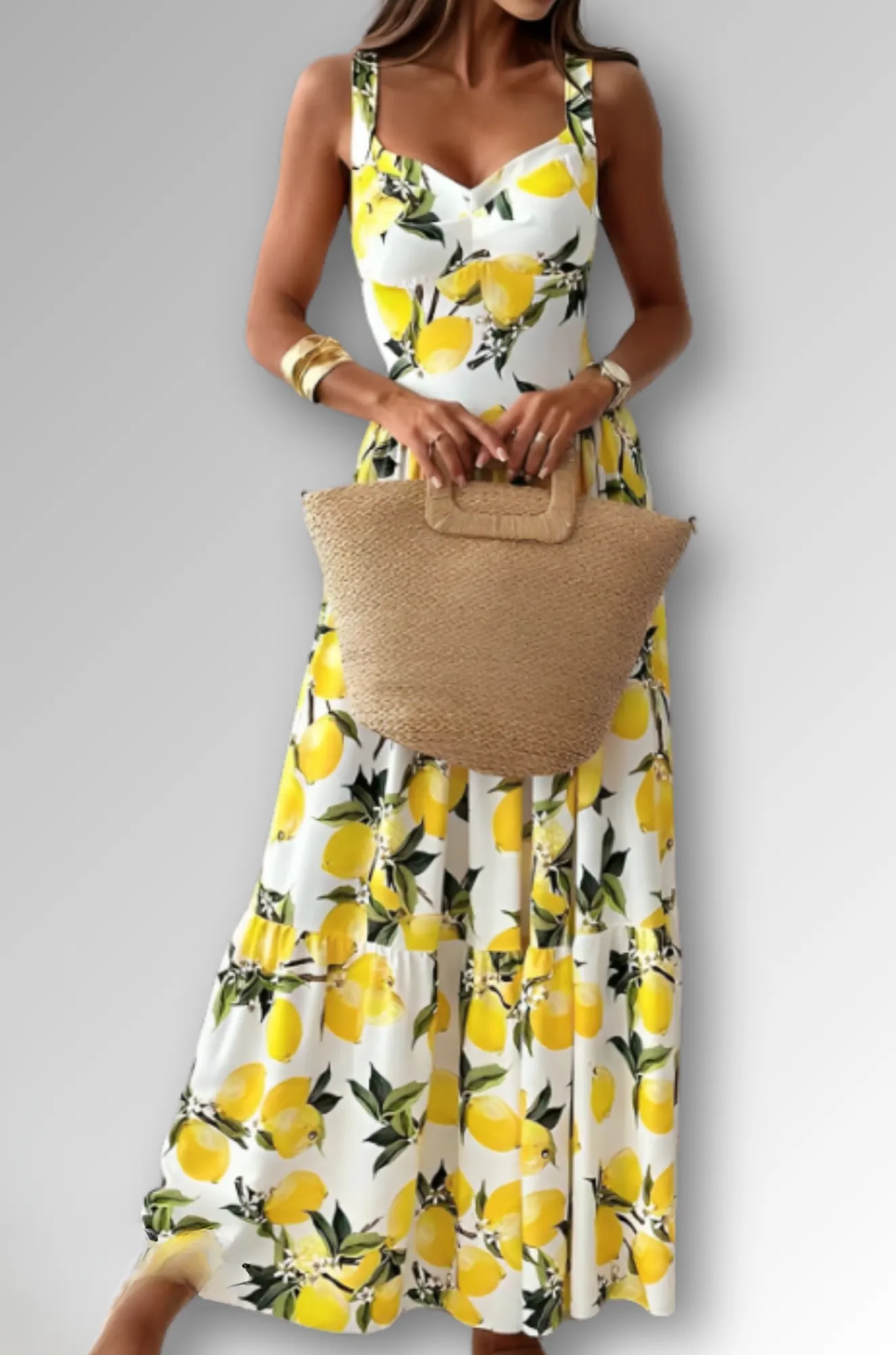Sunlit Lemon Bliss Maxi Dress - Perfect Summer Maxi Dress for Woman