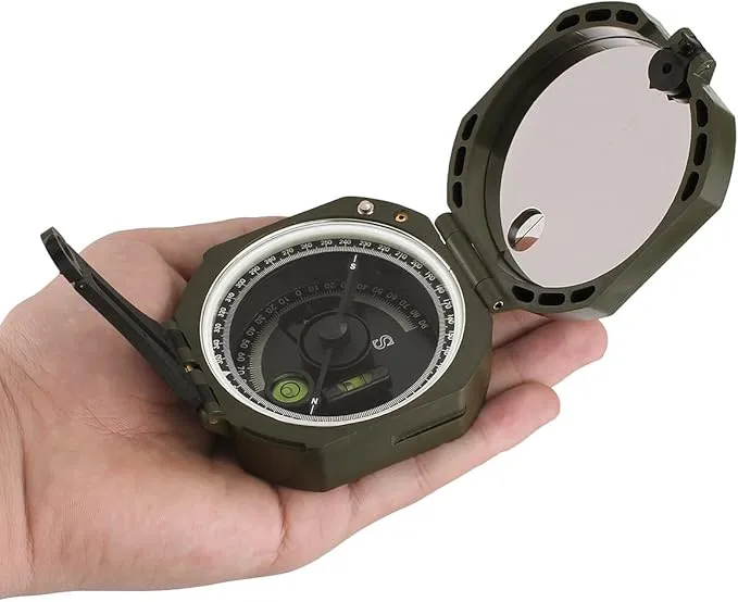 SVBONY Camping Military Compass Pocket Transit Multifunction Compass Lensatic Sighting Fluorescent Waterproof for Hunting Hiking with Strap