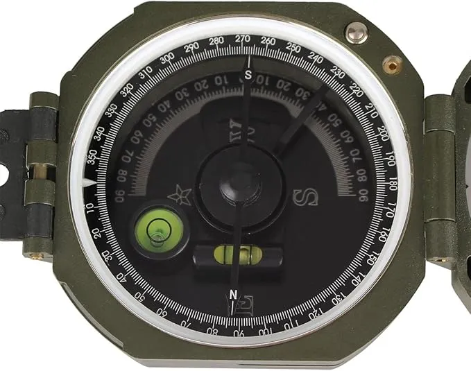 SVBONY Camping Military Compass Pocket Transit Multifunction Compass Lensatic Sighting Fluorescent Waterproof for Hunting Hiking with Strap