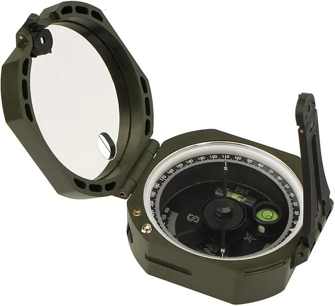 SVBONY Camping Military Compass Pocket Transit Multifunction Compass Lensatic Sighting Fluorescent Waterproof for Hunting Hiking with Strap