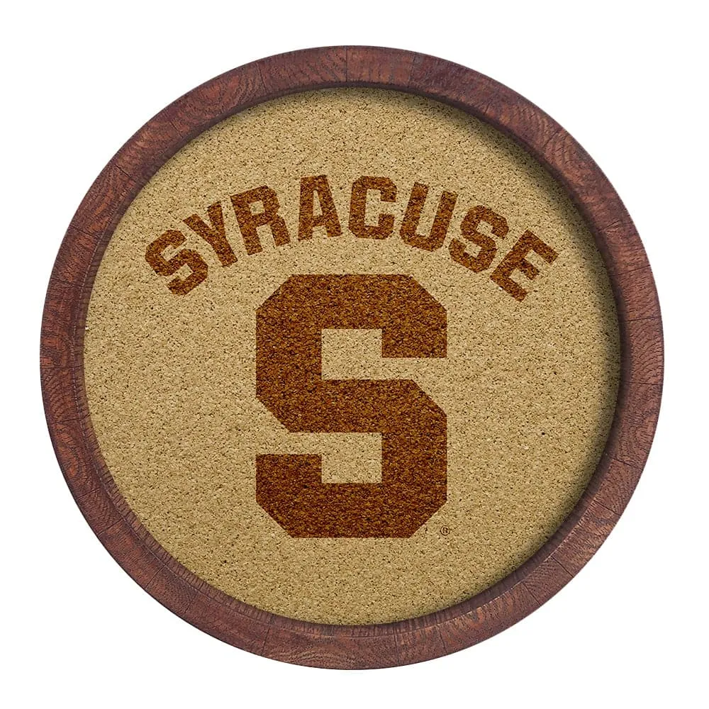 Syracuse Orange: Logo - "Faux" Barrel Framed Cork Board