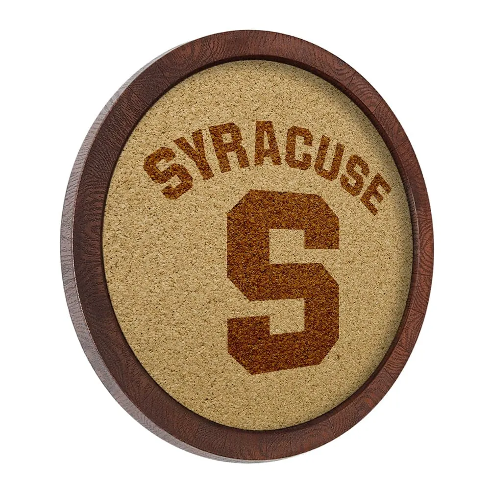 Syracuse Orange: Logo - "Faux" Barrel Framed Cork Board
