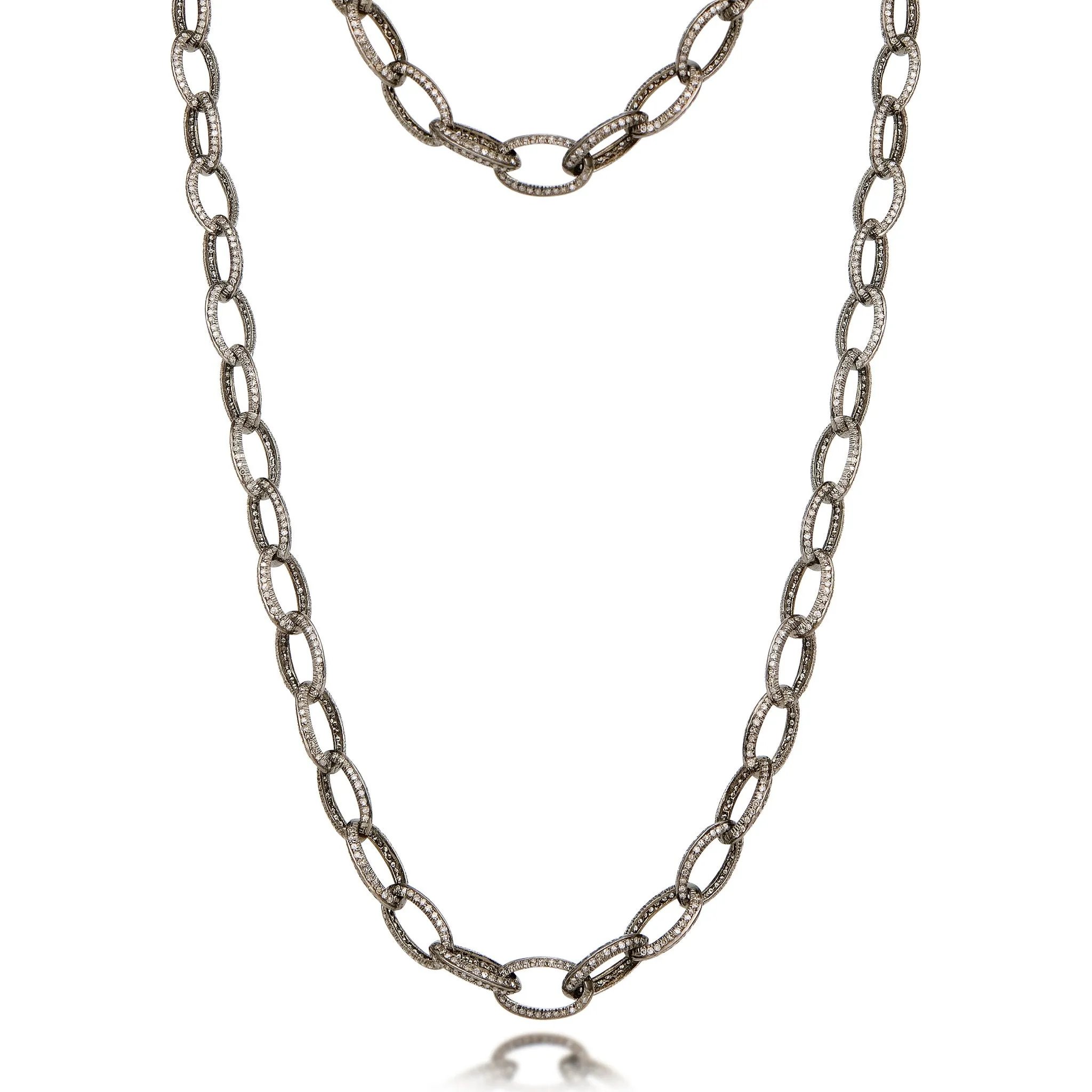 Tara Mikolay Raw Diamond Oval Link Long Wrap Necklace