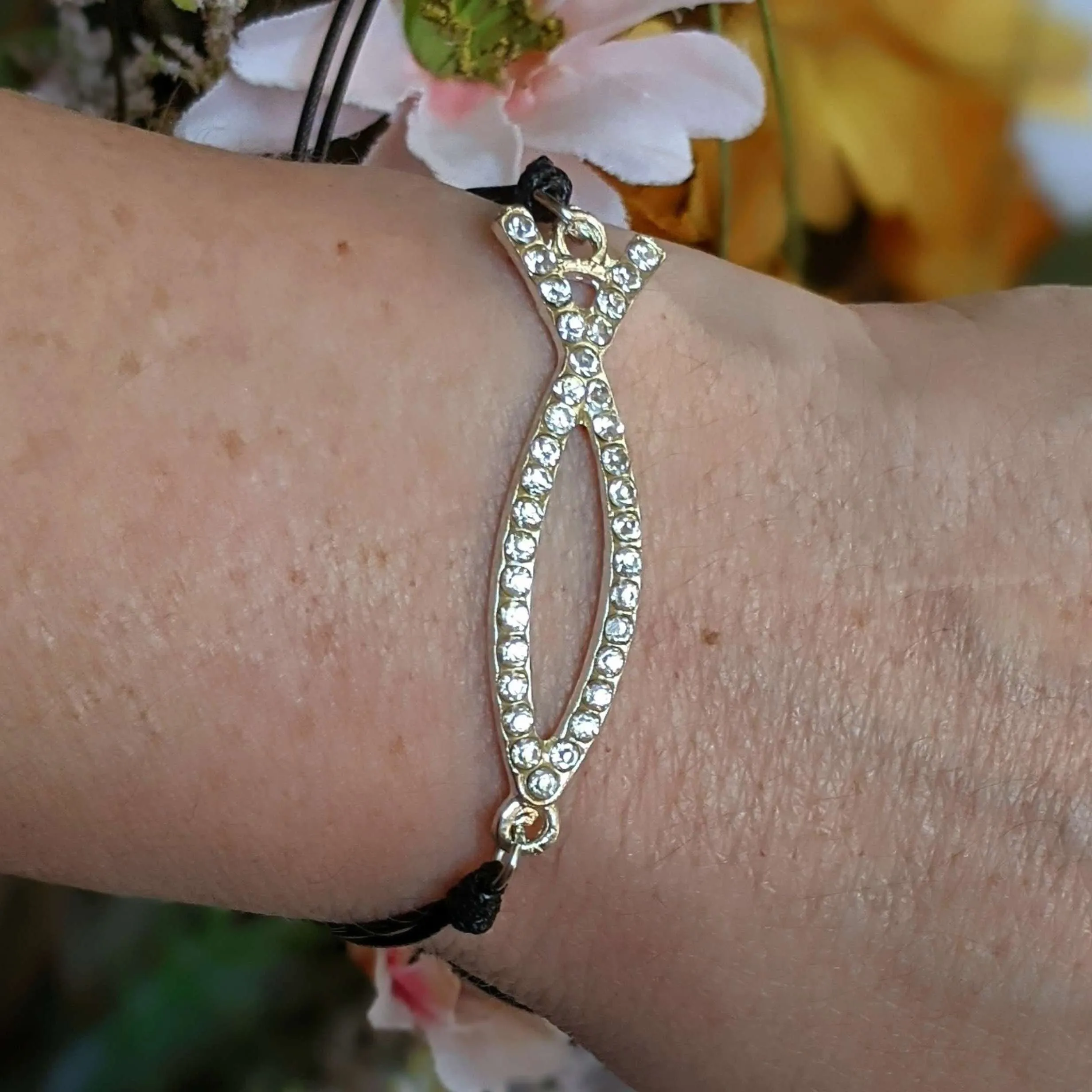 The Jesus Fish Waxed Cord surfer Bracelet