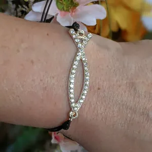 The Jesus Fish Waxed Cord surfer Bracelet