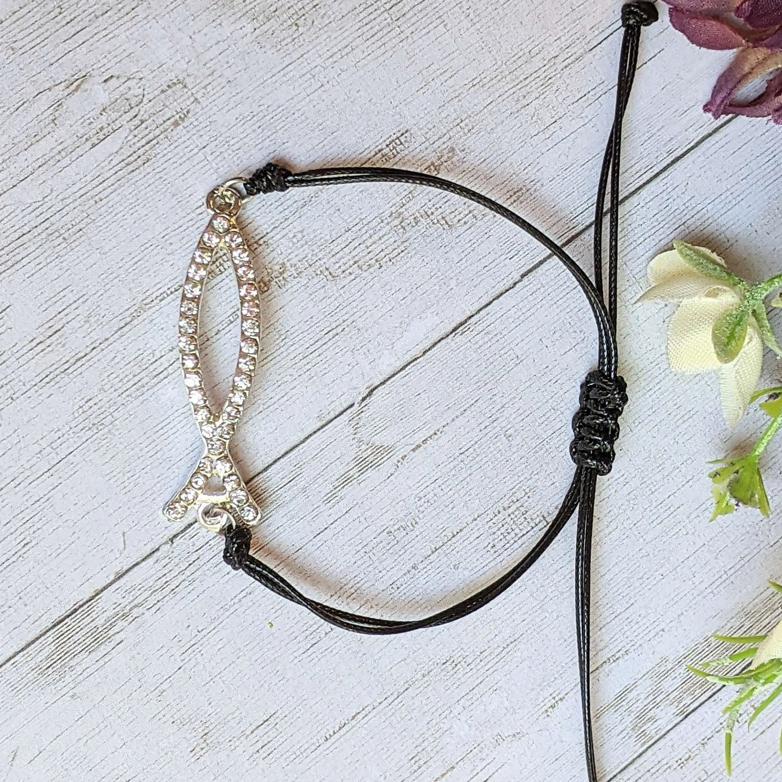 The Jesus Fish Waxed Cord surfer Bracelet