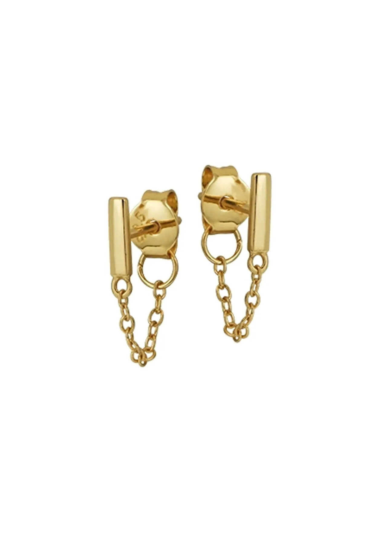 The Land of Salt Bar Chain Stud Earrings