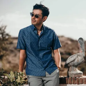 The Navy Short Sleeve Elliot Print Custom Shirt