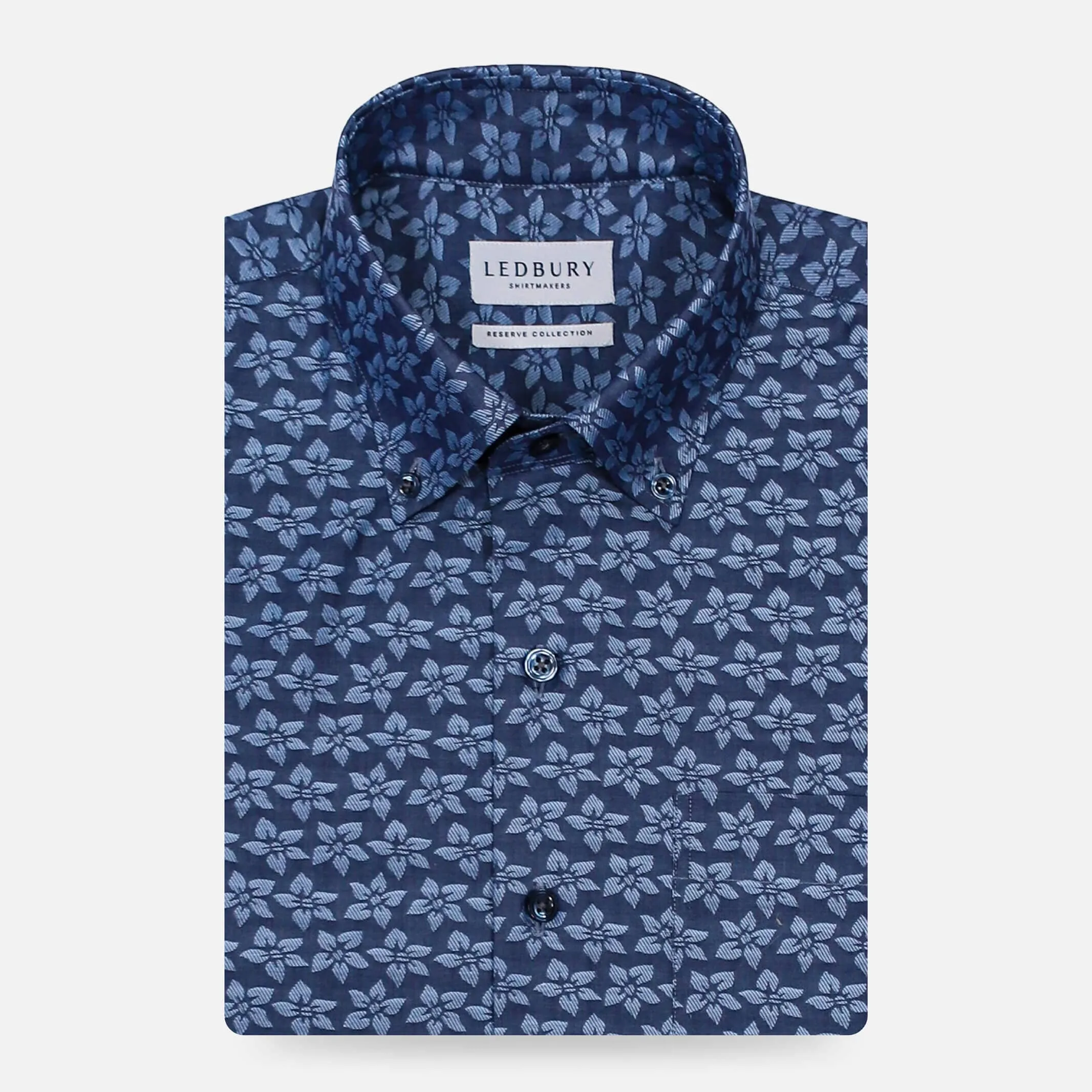 The Navy Short Sleeve Elliot Print Custom Shirt