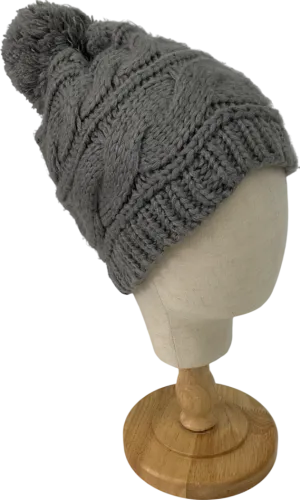 The North Face Grey Cable Knit Beanie One Size