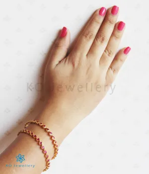 The Piyali Silver Kempu Bangle (Red/Size 2.2/2.4/2.6/2.8)