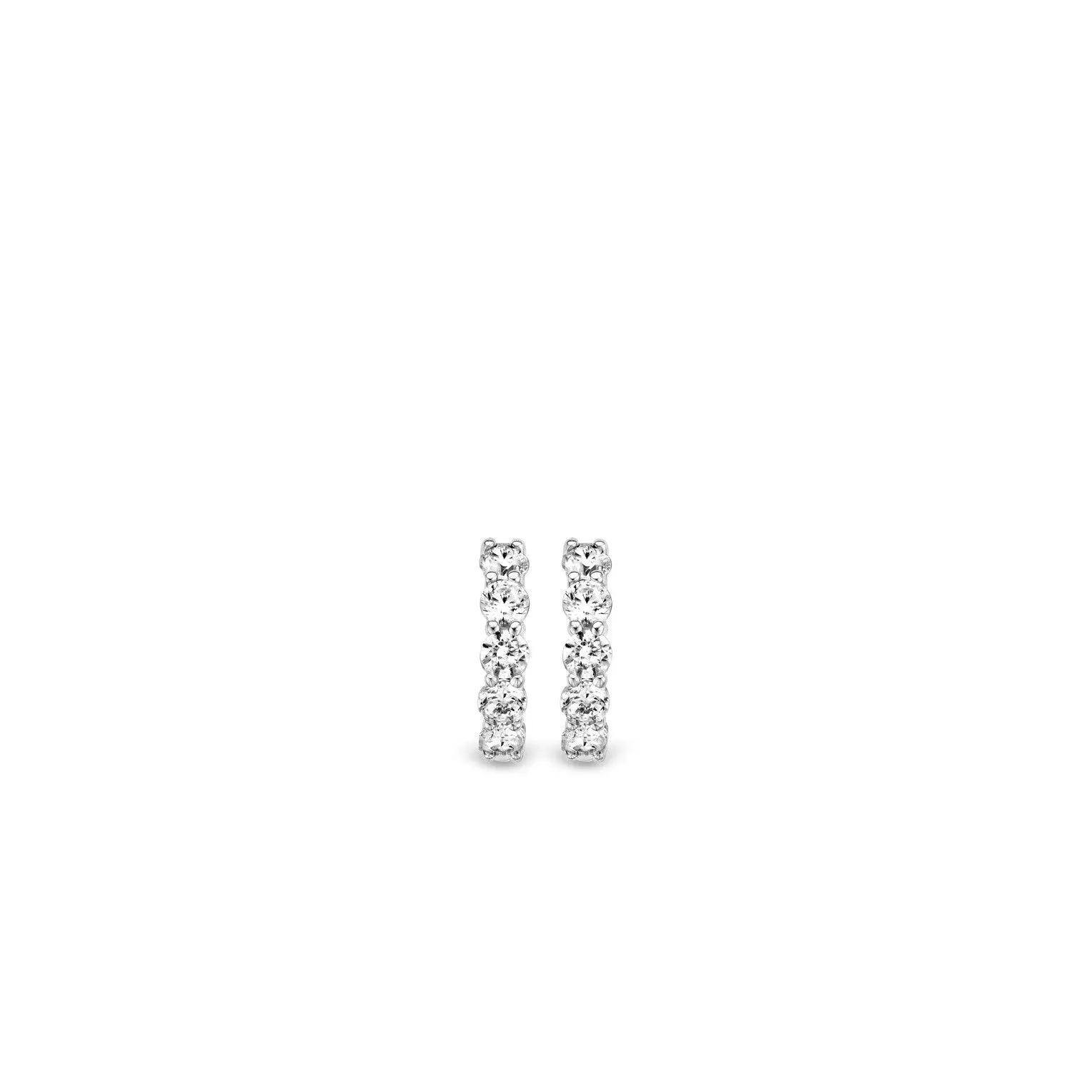 Ti Sento Milano Silver White Zirconia Huggies