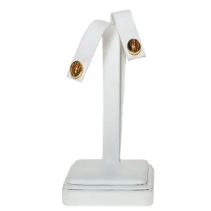 Tigers Eye Scarab Stud Earrings