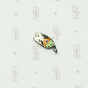 Tiny Enameled Silver Cicada Pendant