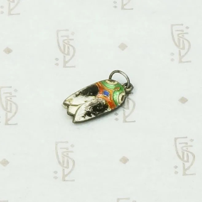 Tiny Enameled Silver Cicada Pendant