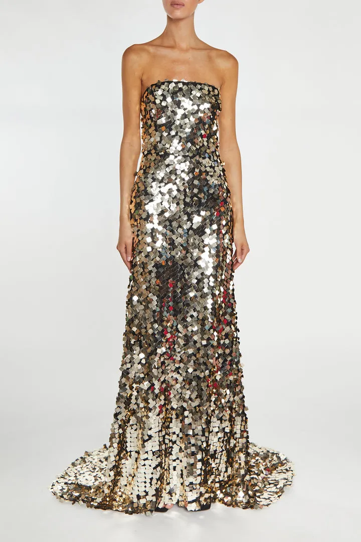 True Decadence Bronze Square Sequin Ladies Dress UK 12