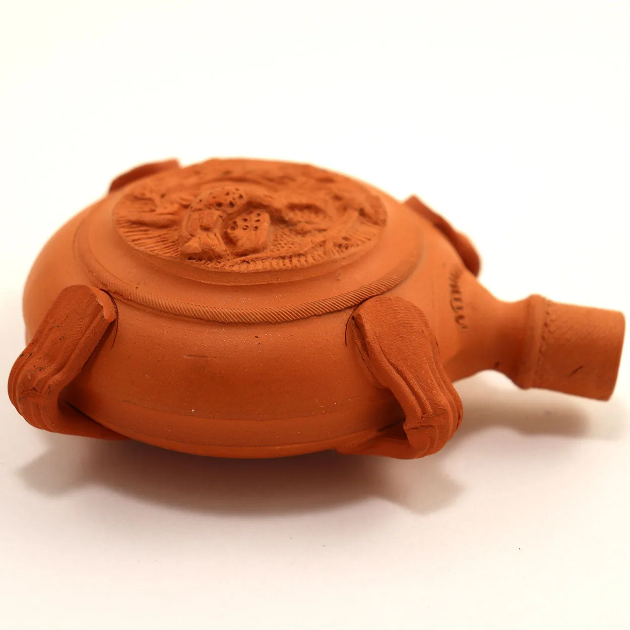 Two Vintage Italian Terracotta Pottery Souvenir Canteens / Pilgrim Flasks