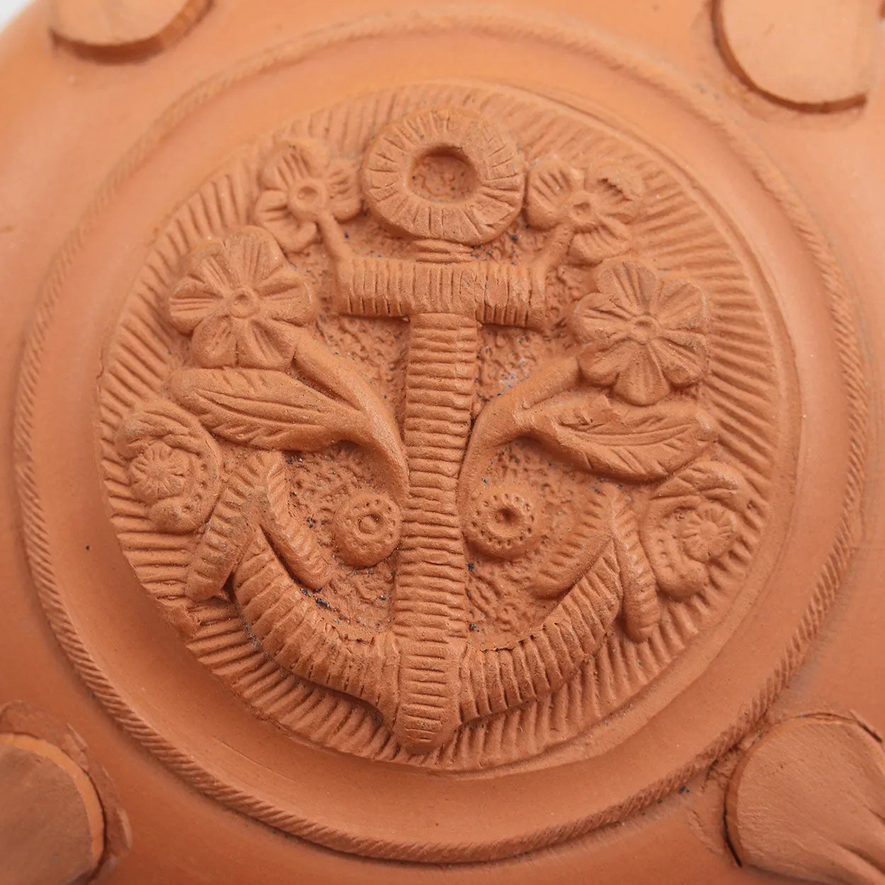 Two Vintage Italian Terracotta Pottery Souvenir Canteens / Pilgrim Flasks