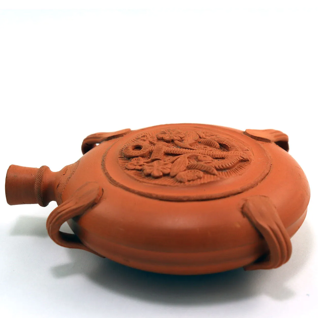 Two Vintage Italian Terracotta Pottery Souvenir Canteens / Pilgrim Flasks