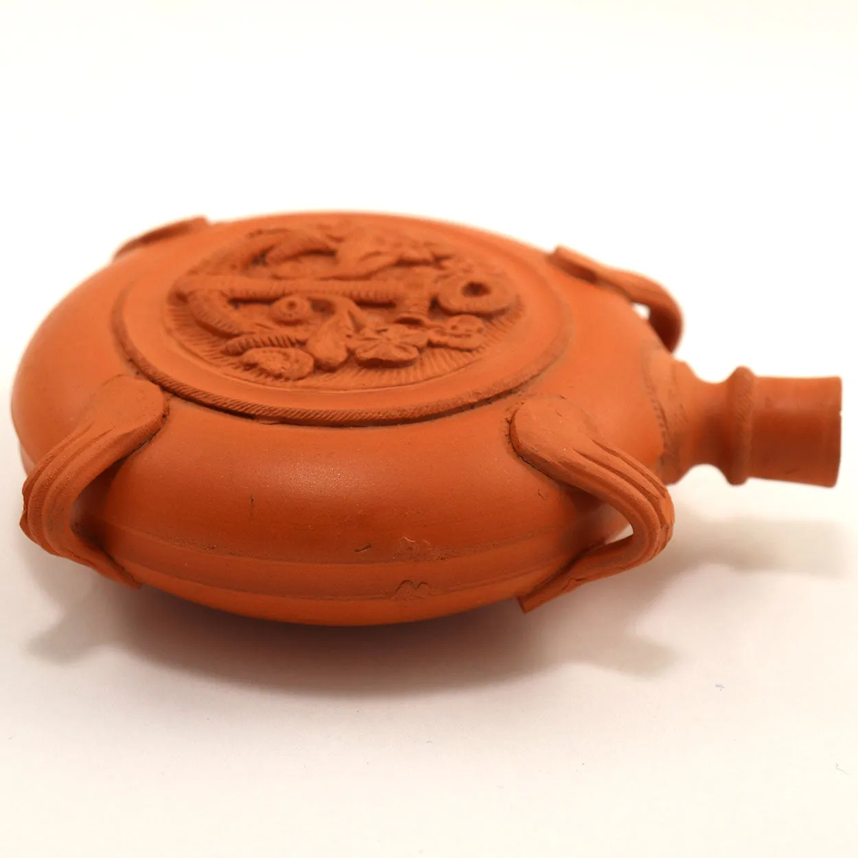 Two Vintage Italian Terracotta Pottery Souvenir Canteens / Pilgrim Flasks