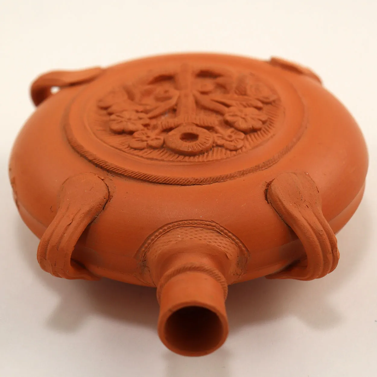 Two Vintage Italian Terracotta Pottery Souvenir Canteens / Pilgrim Flasks