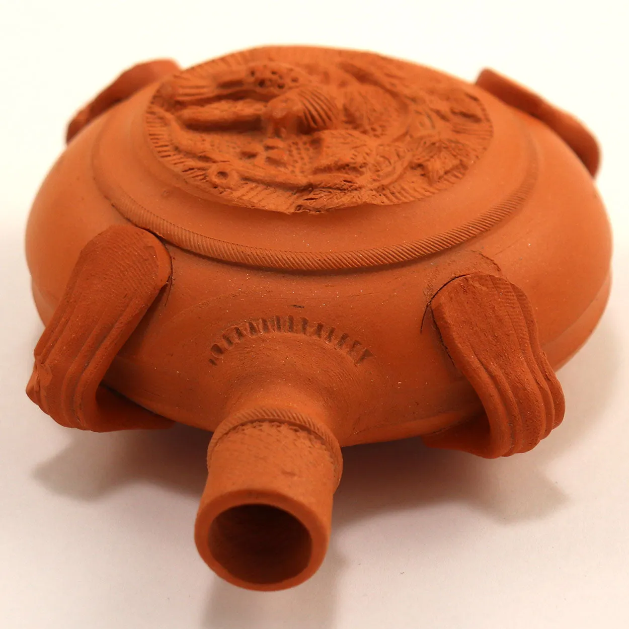Two Vintage Italian Terracotta Pottery Souvenir Canteens / Pilgrim Flasks