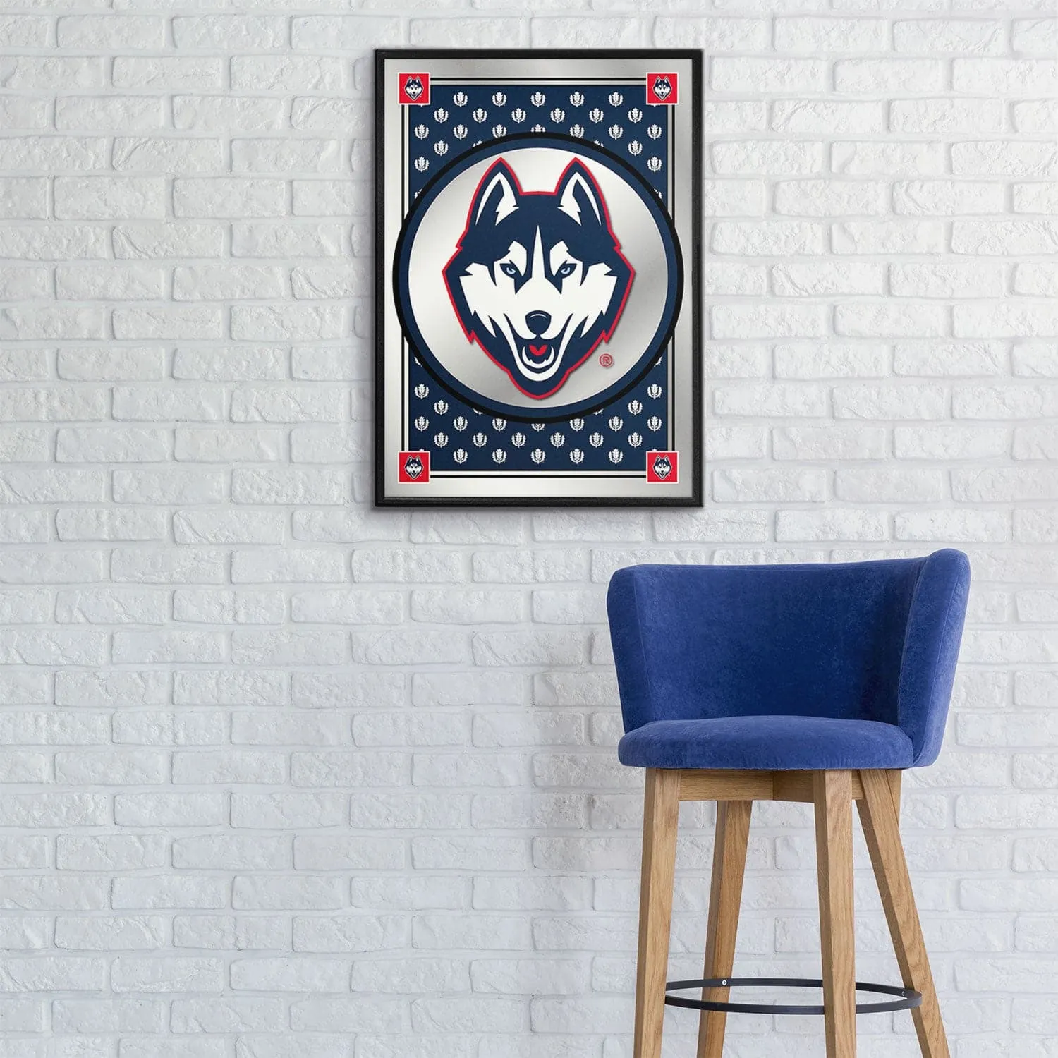 UConn Huskies: Team Spirit, Mascot - Framed Mirrored Wall Sign