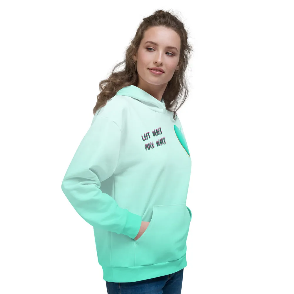 Unisex Hoodie, Mint Vaporwave Heart