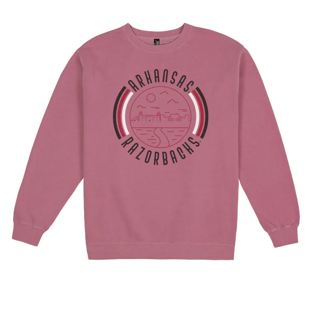USCAPE University of Arkansas '90s Flyer Fleece Crewneck, Maroon