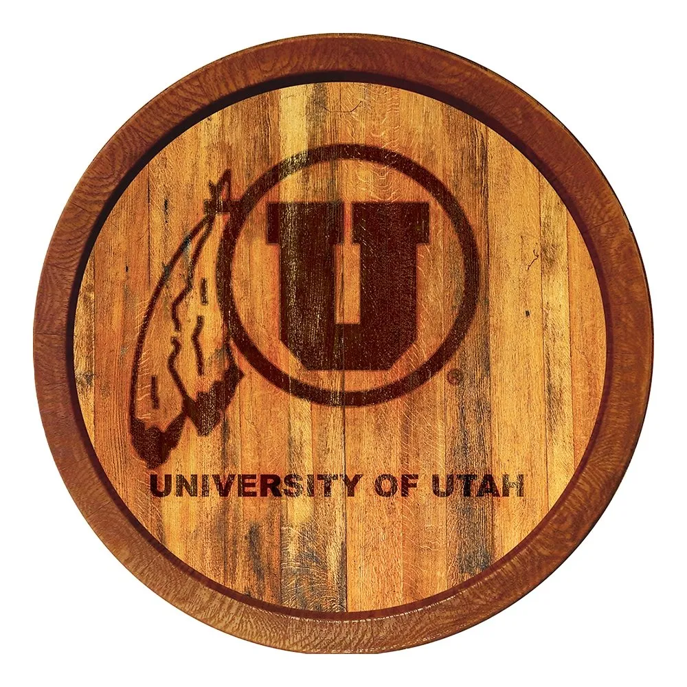 Utah Utes: Branded "Faux" Barrel Top Sign