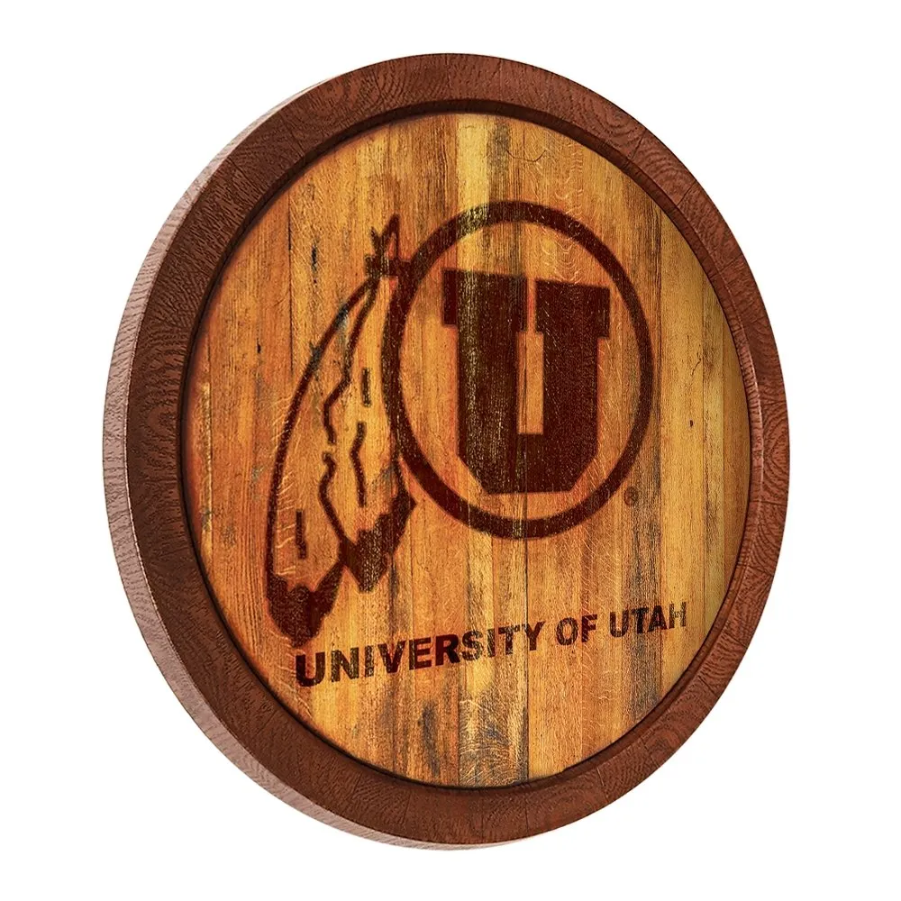 Utah Utes: Branded "Faux" Barrel Top Sign