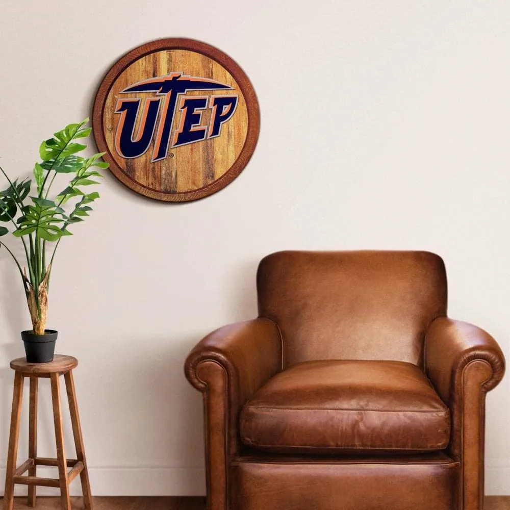 UTEP Miners: "Faux" Barrel Top Sign