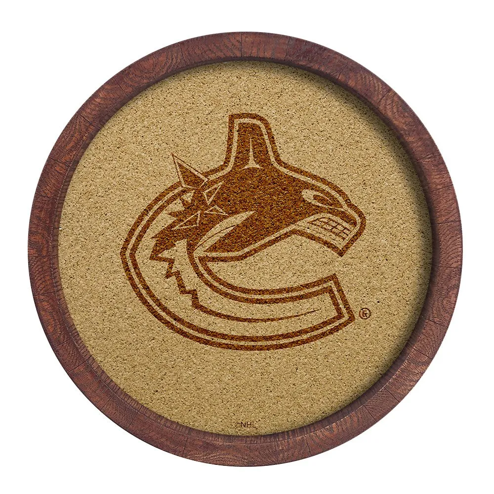 Vancouver Canucks: Barrel Top Cork Note Board