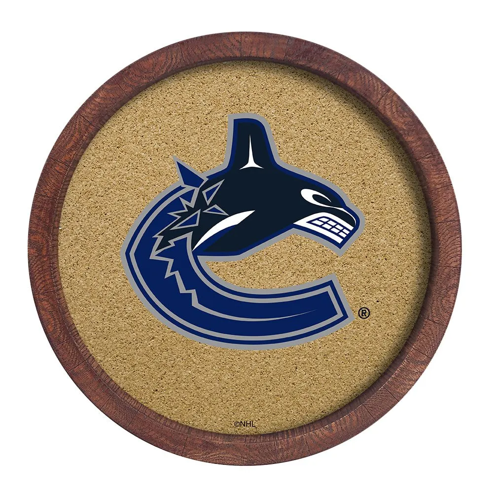 Vancouver Canucks: Barrel Top Cork Note Board