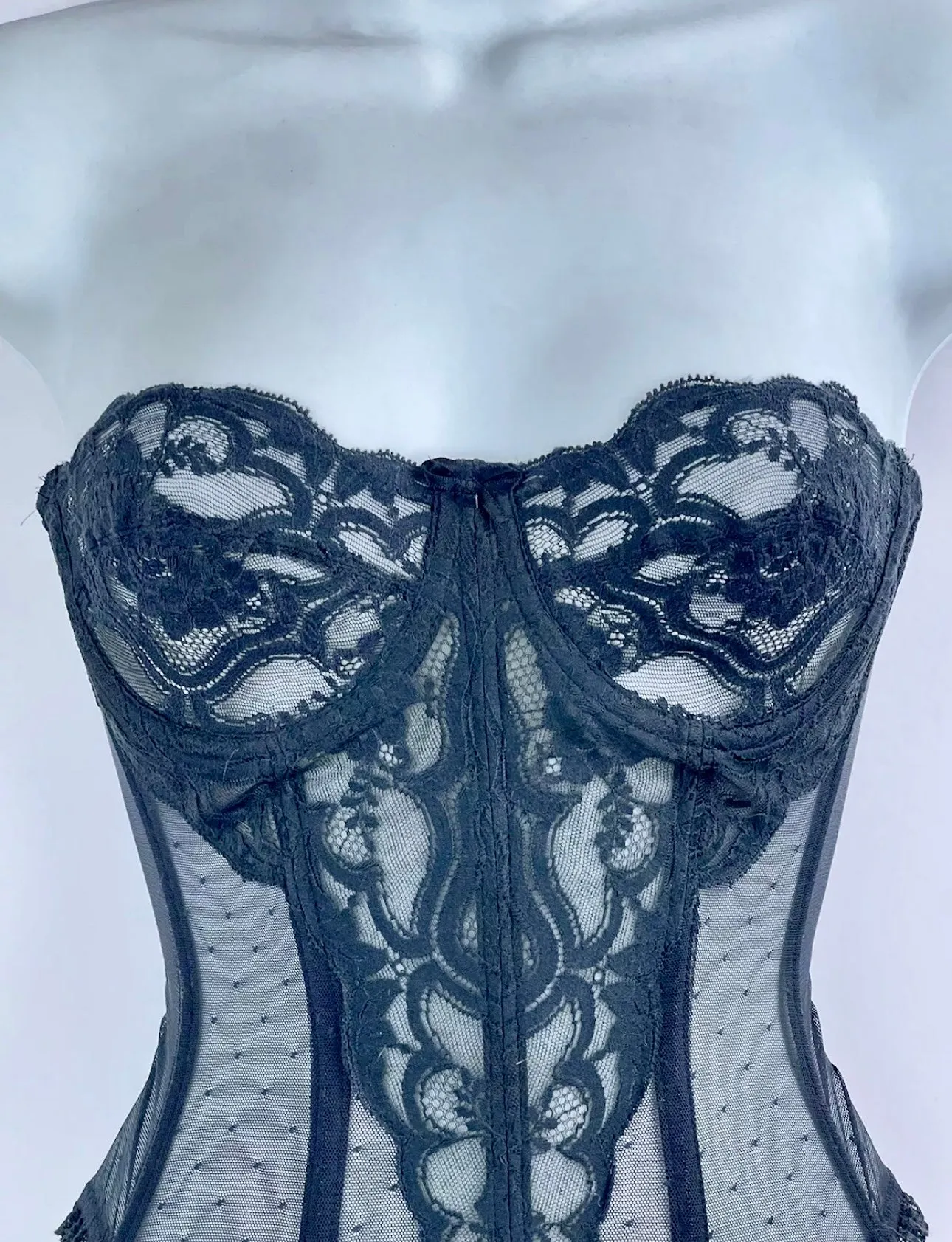 Vanity Fair Black Corset - 80s - 80C