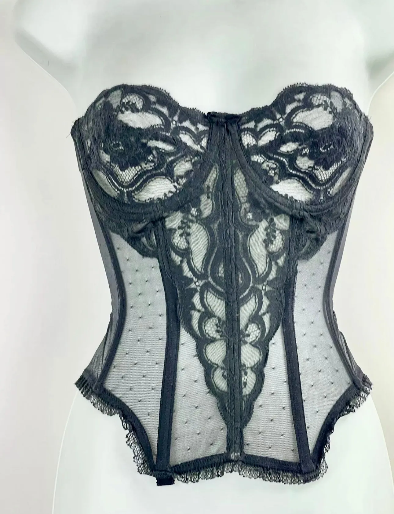 Vanity Fair Black Corset - 80s - 80C