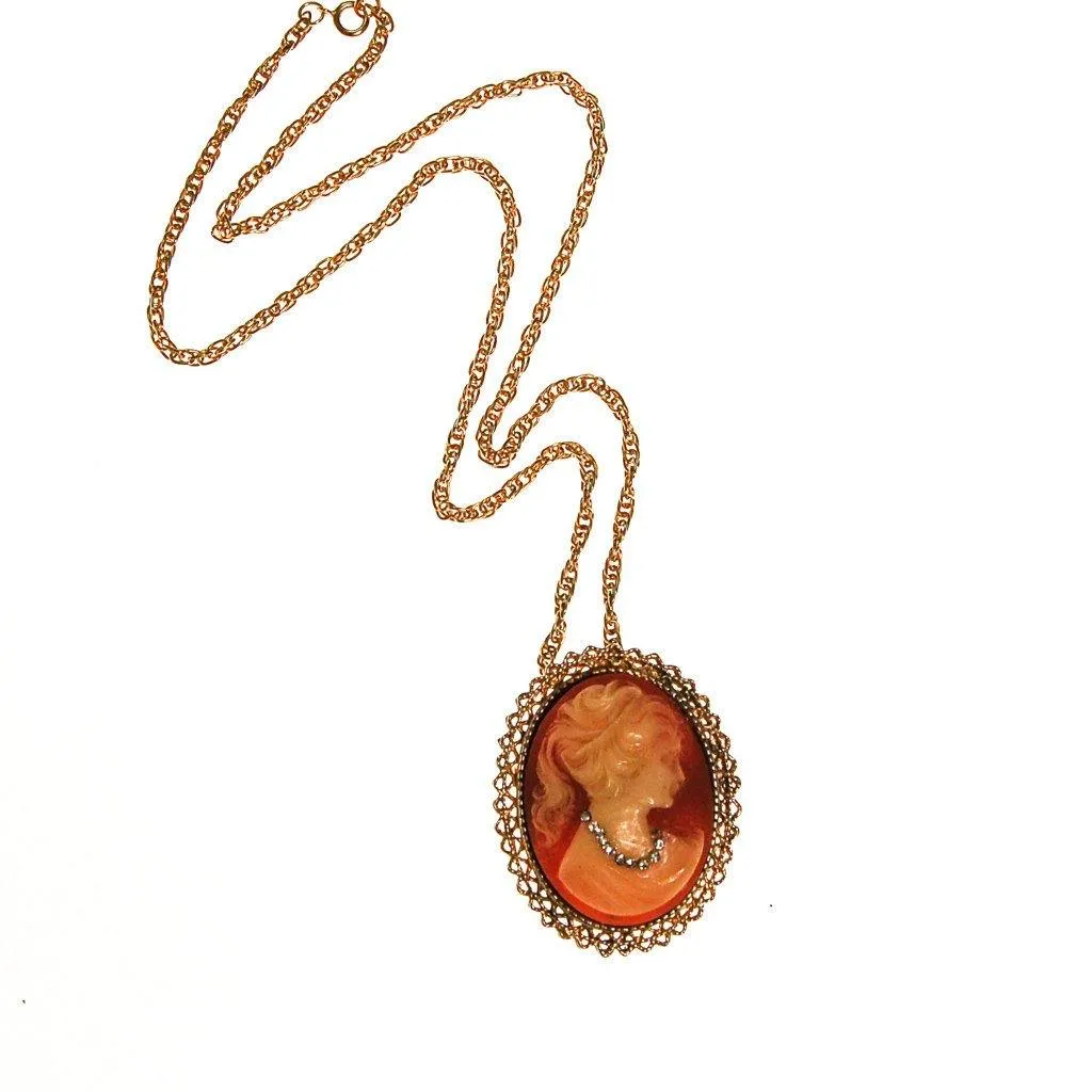 Victorian Revival Cameo Pendant Necklace