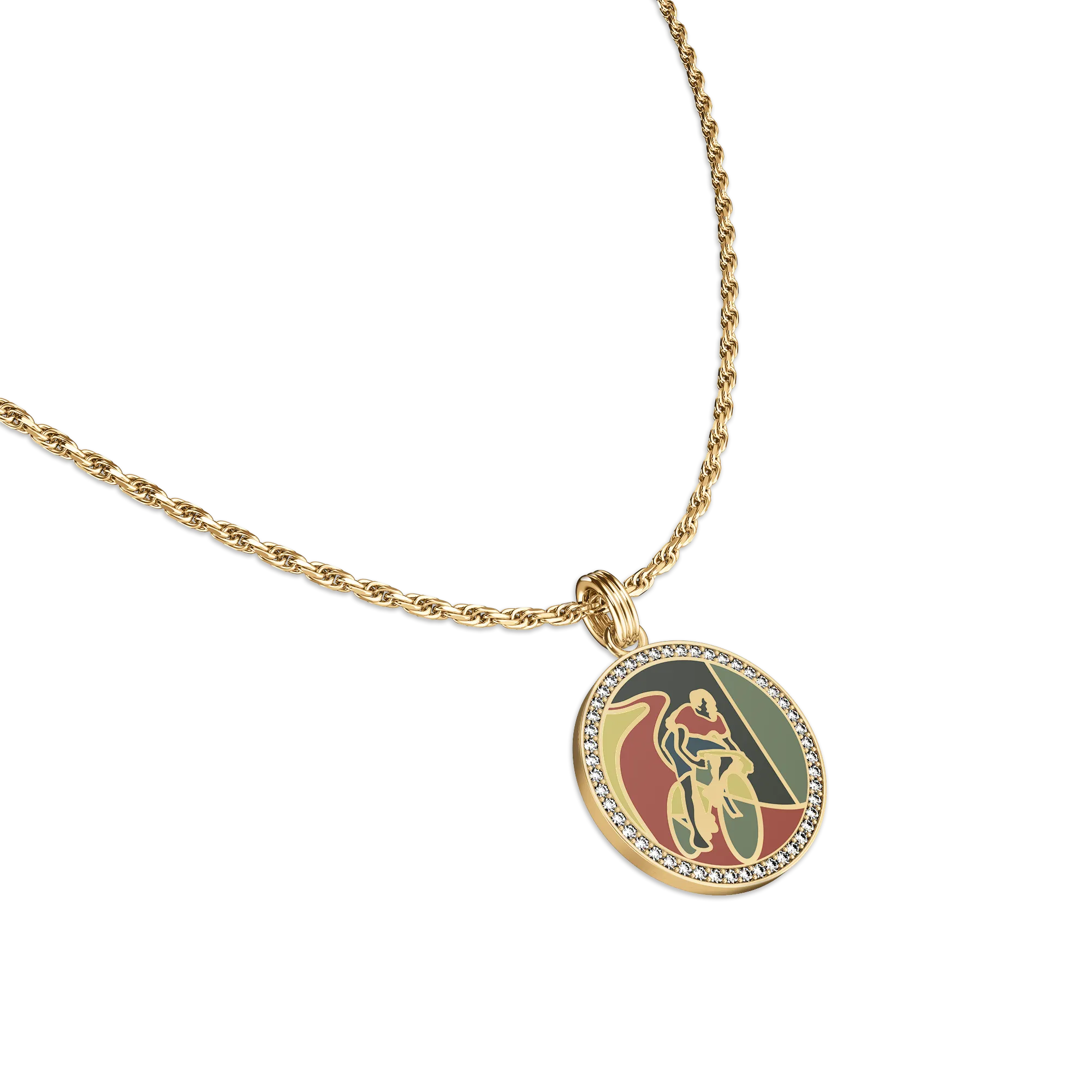 'Victory Emblem' Bicycle Diamond Pendant