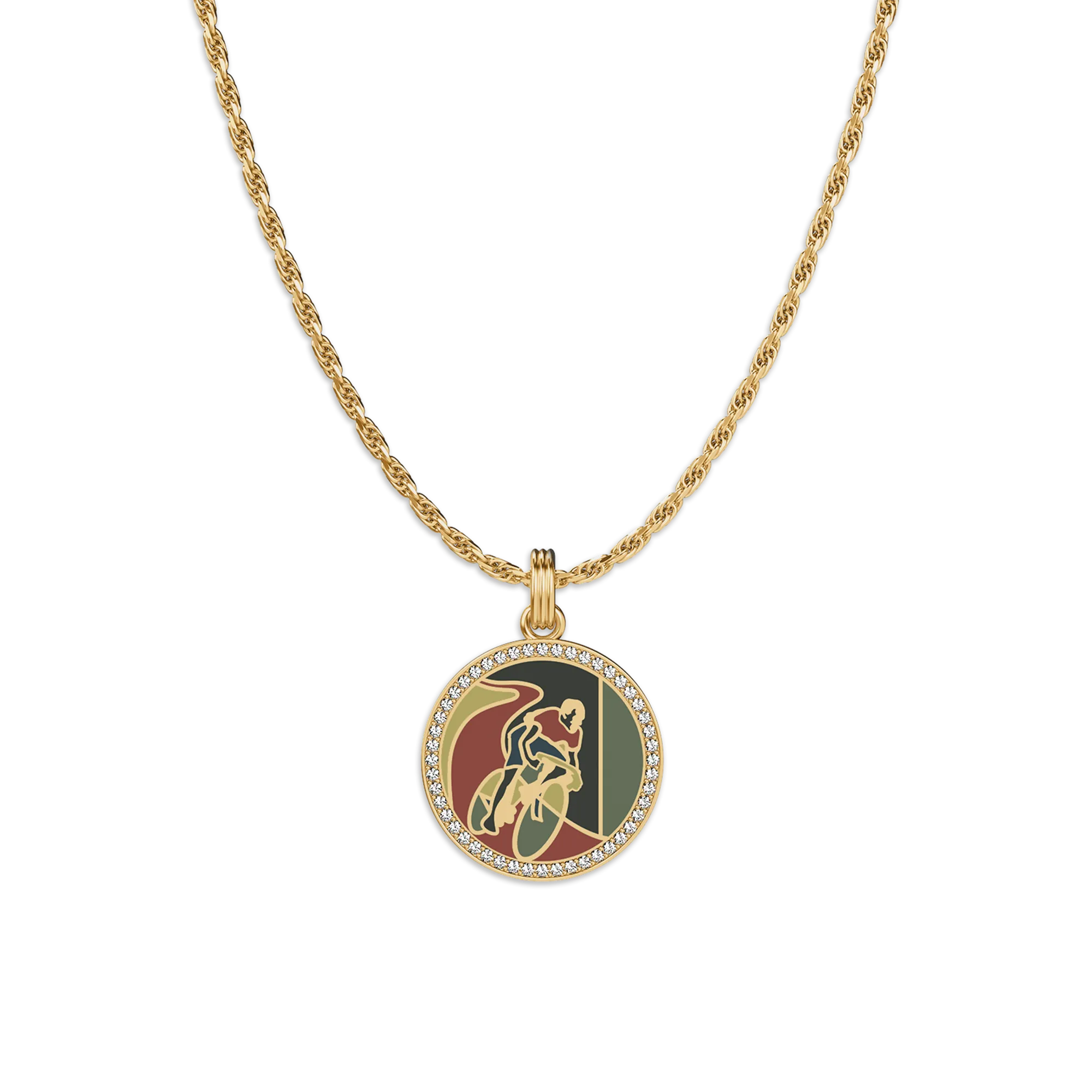 'Victory Emblem' Bicycle Diamond Pendant