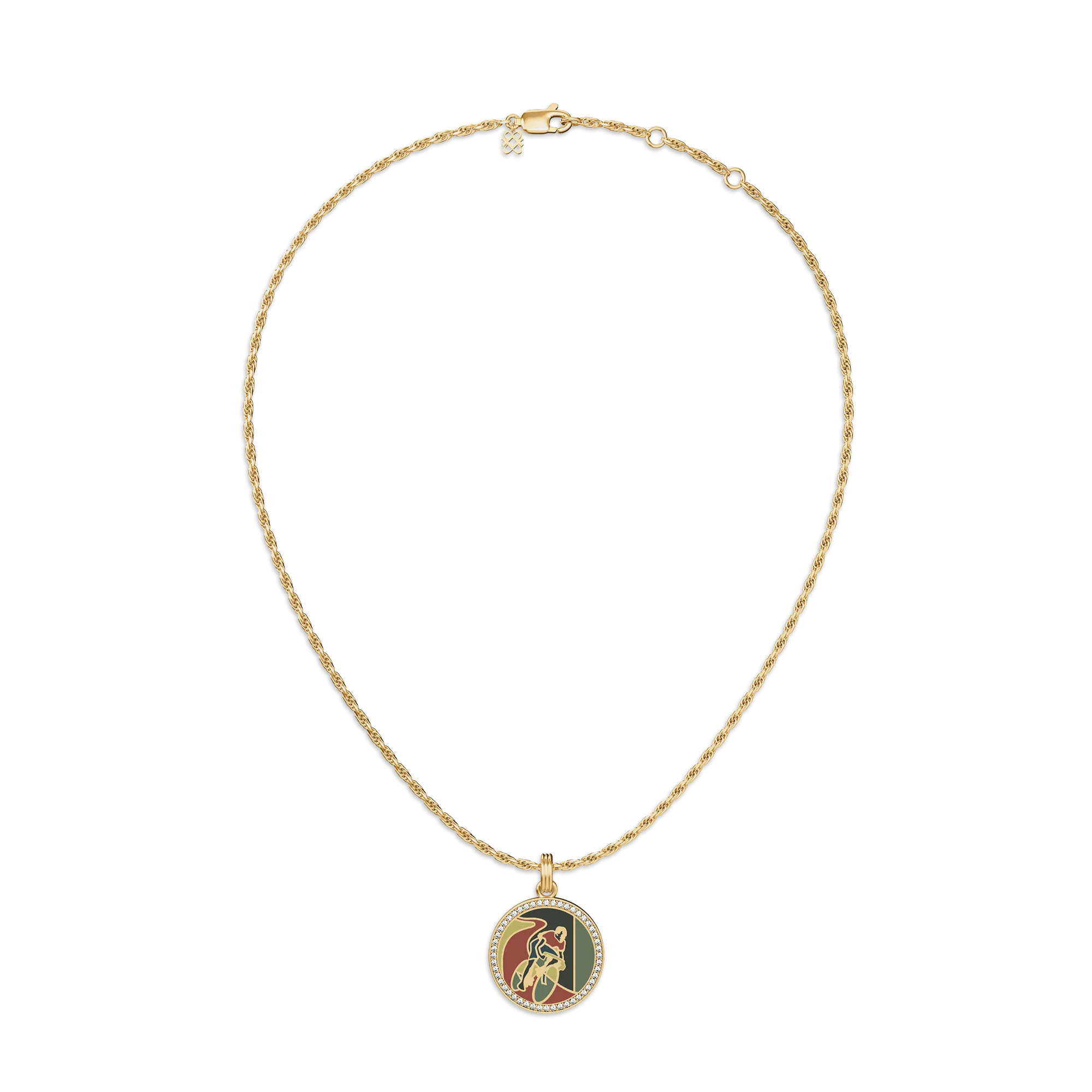 'Victory Emblem' Bicycle Diamond Pendant
