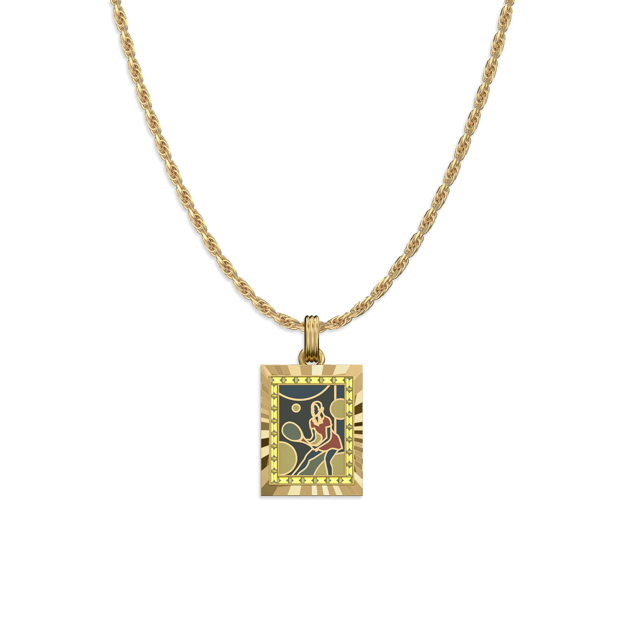 'Victory Emblem' Tennis Gemstone Pendant