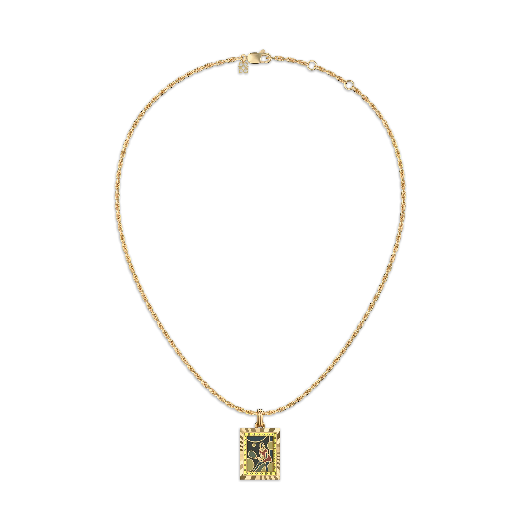 'Victory Emblem' Tennis Gemstone Pendant