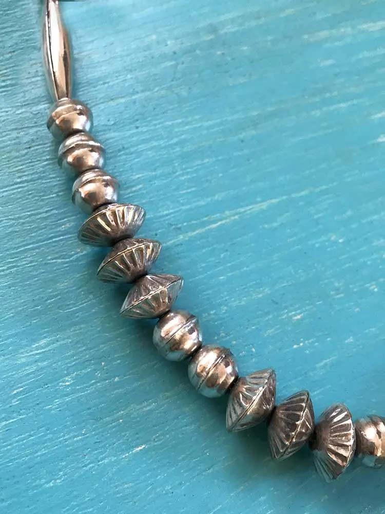 Vintage 28" Variety of Bead Shapes Navajo Pearl Necklace