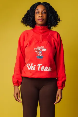 Vintage 80's Red Coca Cola Ski Team Pullover Sweater | S
