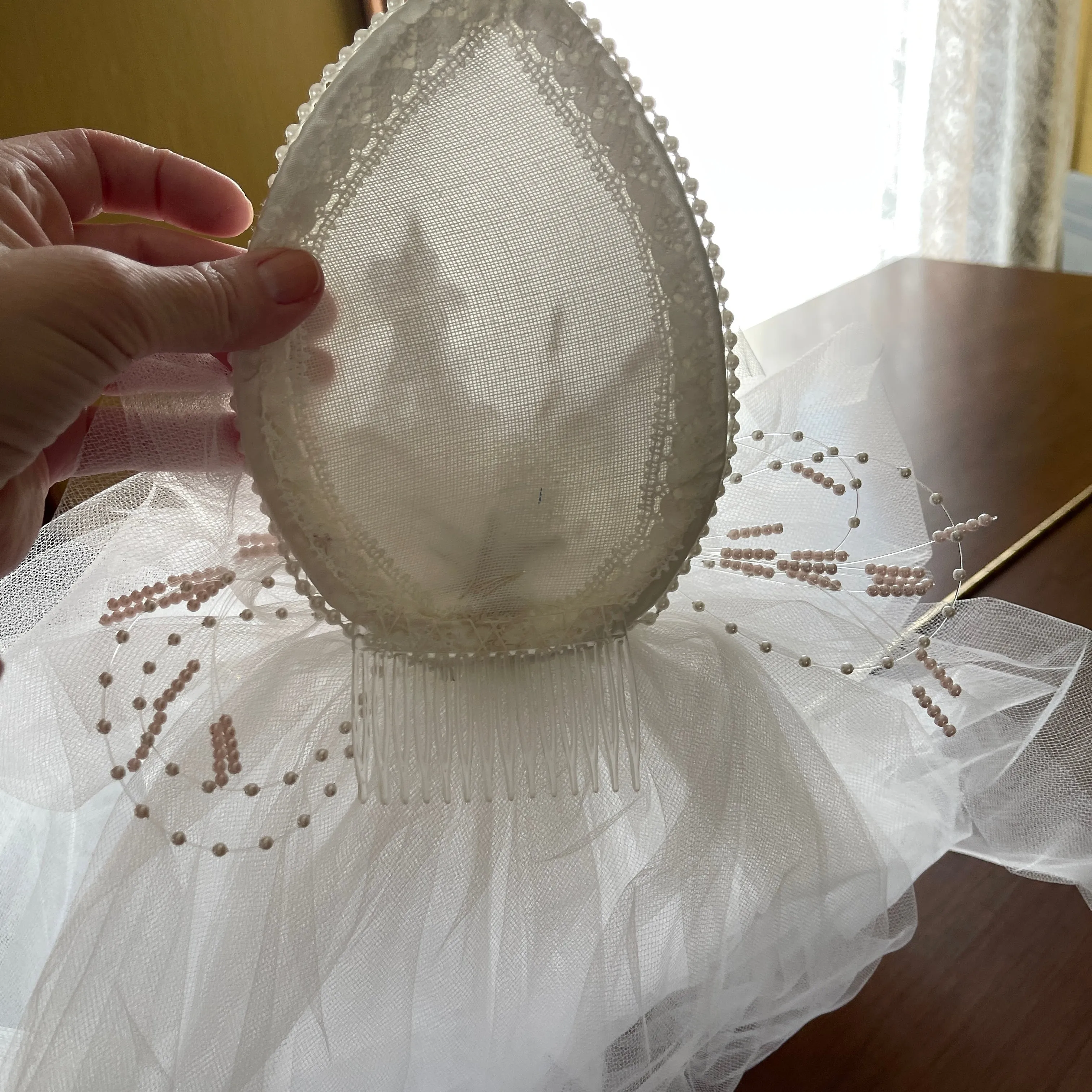 Vintage 80's wedding veil