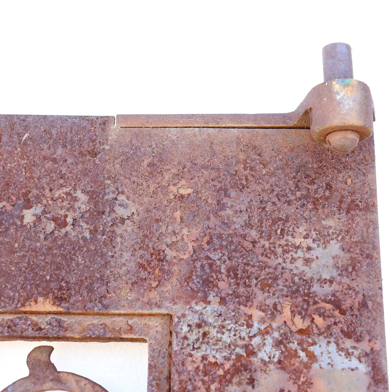 Vintage American Gothic Revival Hammered Iron, Copper Single Door