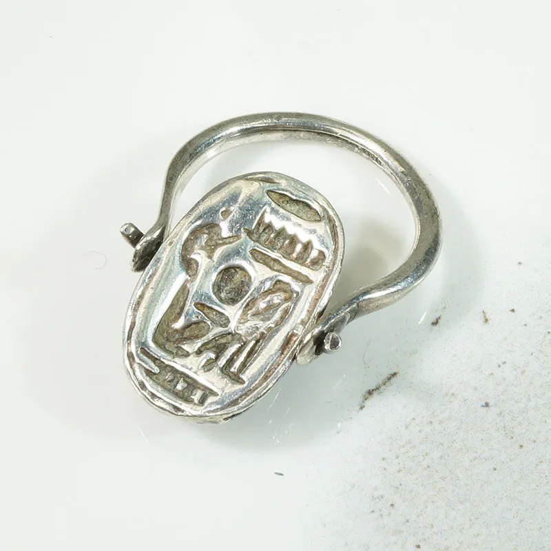 Vintage Egyptian Revival Scarab Swivel Ring