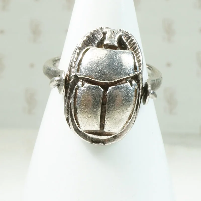 Vintage Egyptian Revival Scarab Swivel Ring